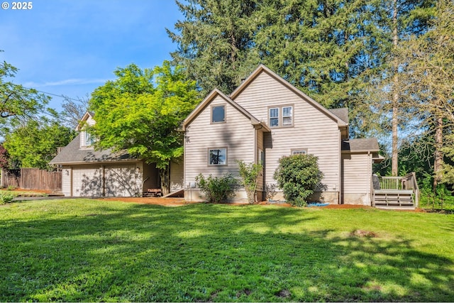 22405 NE 167th Ave, Battle Ground, WA 98604 - view of side of home with a lawn, a deck, and roof with shingles