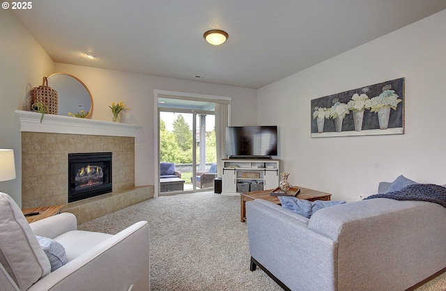530 N Helens View Dr, Ridgefield, WA 98642 - living room with carpet floors and a tiled fireplace