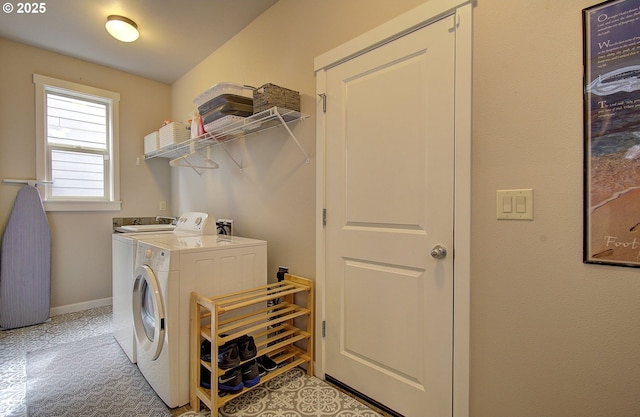 530 N Helens View Dr, Ridgefield, WA 98642 - laundry room featuring separate washer and dryer and baseboards