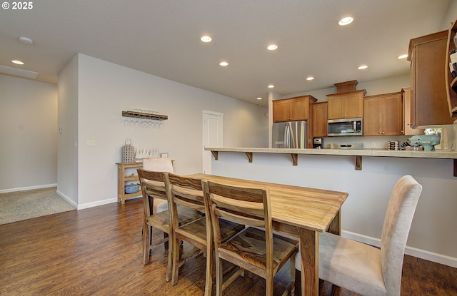 530 N Helens View Dr, Ridgefield, WA 98642 - dining area featuring recessed lighting, dark wood-style flooring, and baseboards