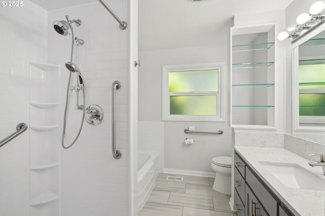 3185 Granada Way, Salem, OR 97302 - full bath with vanity, a shower, toilet, and baseboards