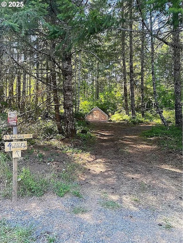 55778 SW Scoggins Valley Rd, Gaston, OR 97119 - view of yard with a wooded view