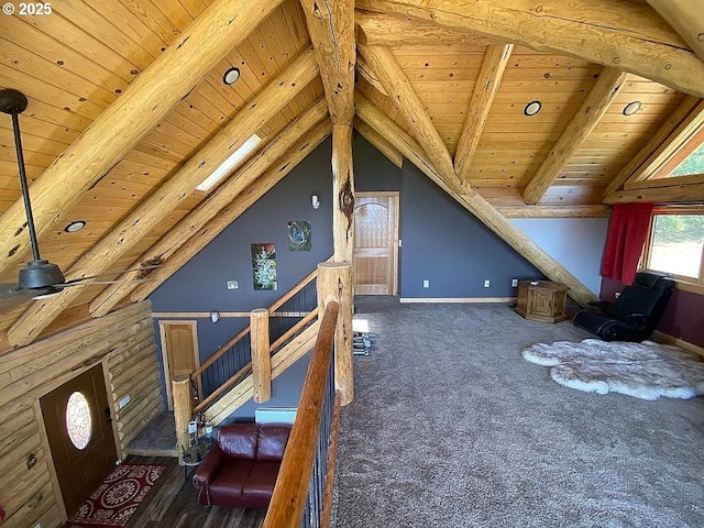55778 SW Scoggins Valley Rd, Gaston, OR 97119 - additional living space with wood ceiling, baseboards, and carpet floors