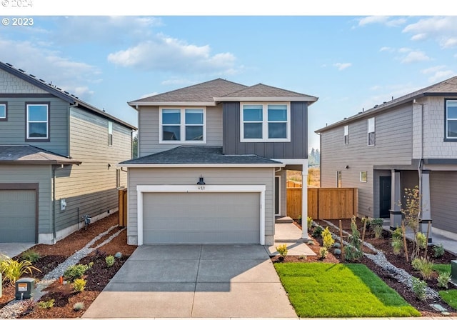 view of property featuring a garage