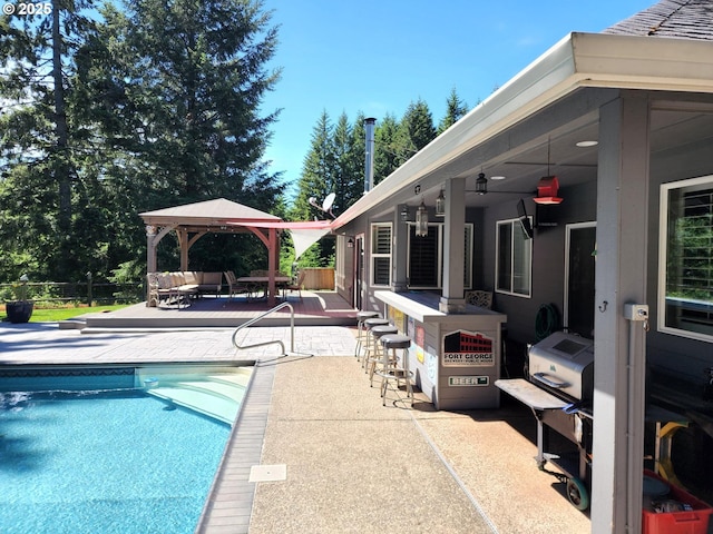 24150 NW Green Mountain Rd, Banks, OR 97106 - view of pool featuring a gazebo and a patio area