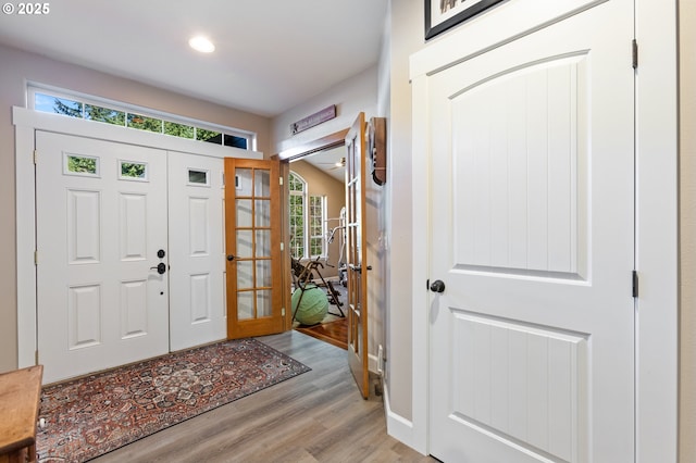 24150 NW Green Mountain Rd, Banks, OR 97106 - entryway with light wood finished floors, healthy amount of natural light, and recessed lighting