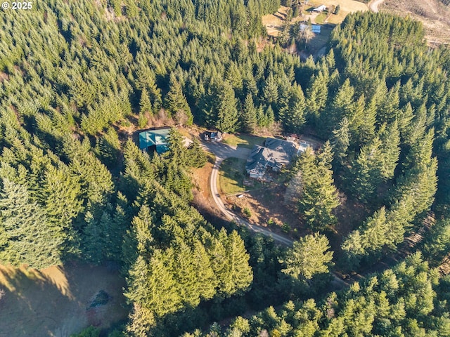 24150 NW Green Mountain Rd, Banks, OR 97106 - aerial view of property and surrounding area with a heavily wooded area