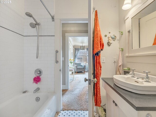 1078 Harrison Ave, Astoria, OR 97103 - bathroom featuring vanity and shower / tub combination