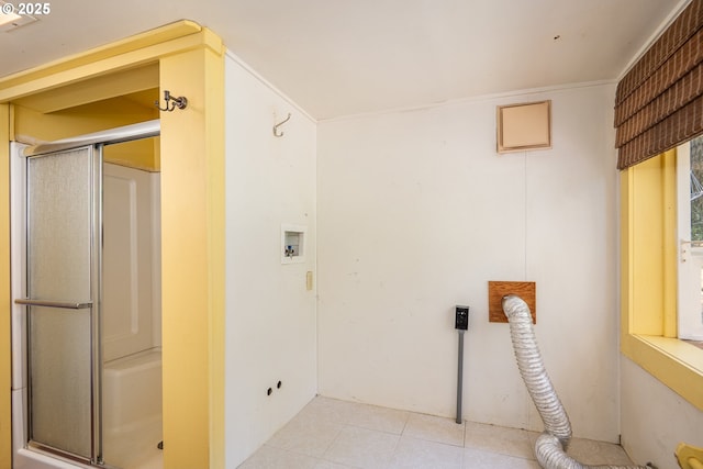 32468 Dillard Rd, Eugene, OR 97405 - washroom with hookup for a washing machine, electric dryer hookup, and light tile patterned floors