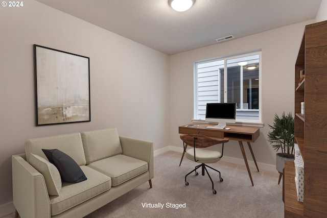 office area featuring carpet floors