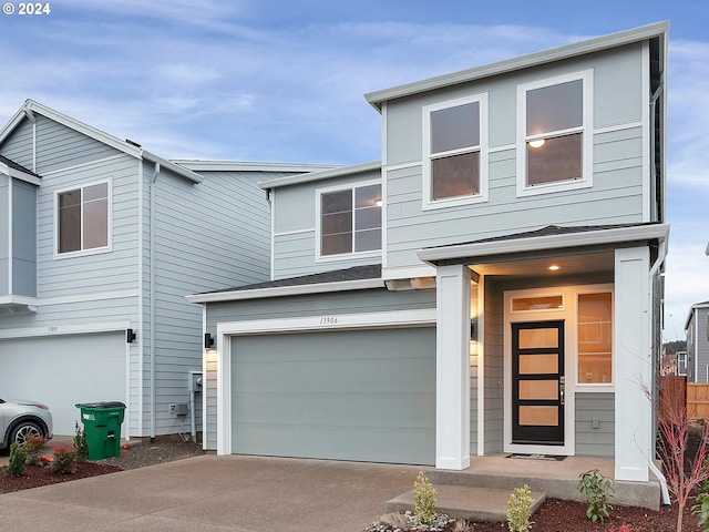 view of front of home featuring a garage