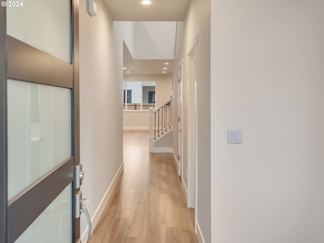 hall featuring light hardwood / wood-style floors