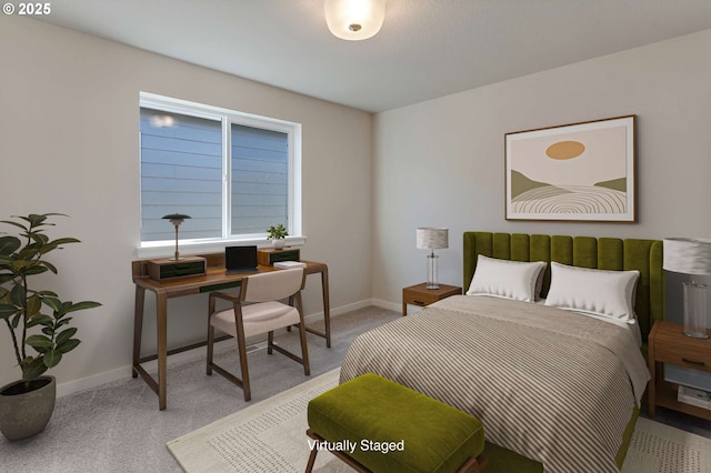 13863 SW Sabrina Ave, Tigard, OR 97140 - bedroom with light colored carpet, baseboards, and a desk