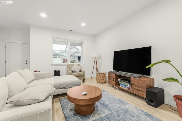 living room featuring hardwood / wood-style flooring