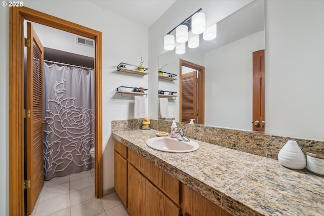 13305 Fox Run, Lake Oswego, OR 97034 - full bathroom featuring vanity, tile patterned flooring, and a shower with shower curtain