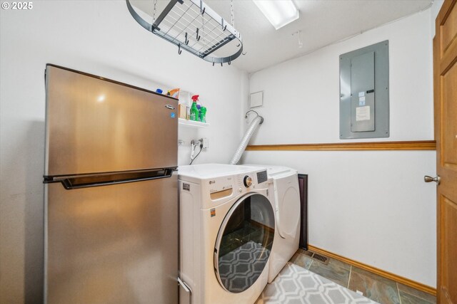 13305 Fox Run, Lake Oswego, OR 97034 - laundry room with electric panel and washing machine and clothes dryer