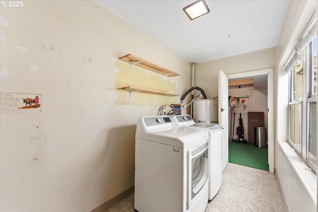 4004 SE 97th, Portland, OR 97266 - clothes washing area featuring separate washer and dryer and water heater