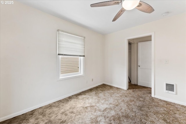 4004 SE 97th, Portland, OR 97266 - empty room featuring carpet, baseboards, ceiling fan, a smoke detector, and heating unit
