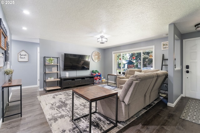 3141 SW 176th Ave, Beaverton, OR 97003 - living area with wood finished floors, recessed lighting, and a textured ceiling