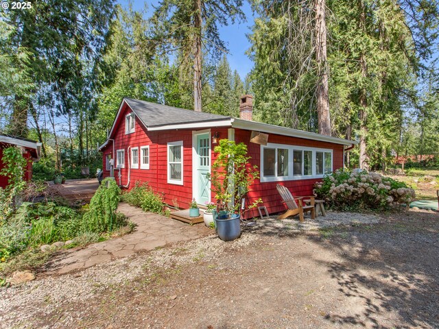 exterior space with a chimney
