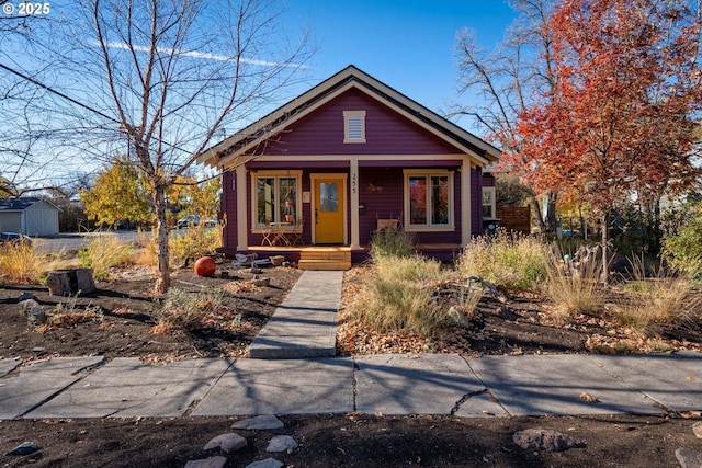 bungalow featuring a porch