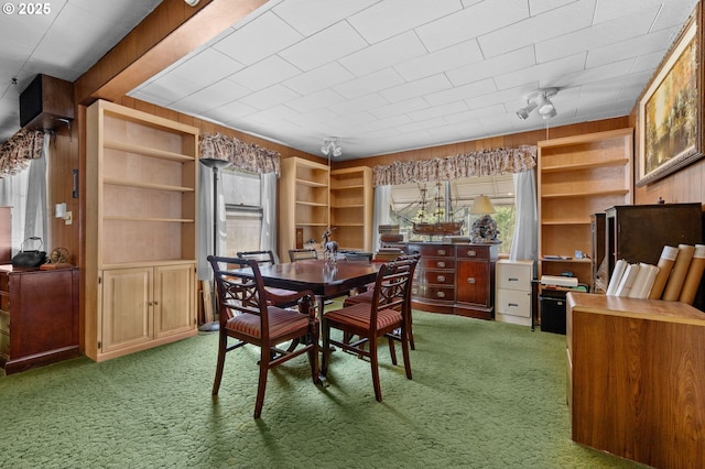 39005 Sandy Heights St, Sandy, OR 97055 - dining space with light carpet and wooden walls
