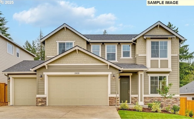 craftsman-style home featuring a garage