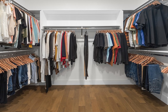 spacious closet with wood finished floors