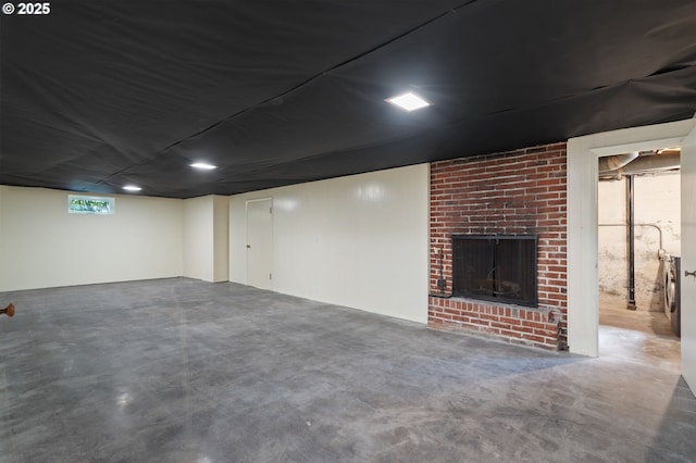 3116 SE 74th Ave, Portland, OR 97206 - below grade area featuring a fireplace