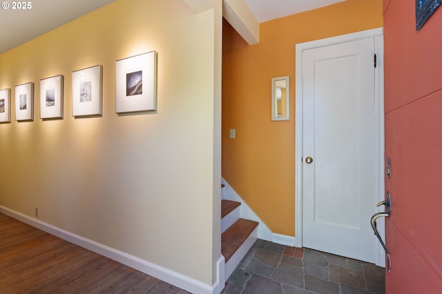 3116 SE 74th Ave, Portland, OR 97206 - corridor with baseboards and stairs