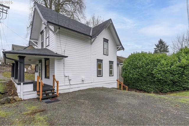 exterior space with covered porch