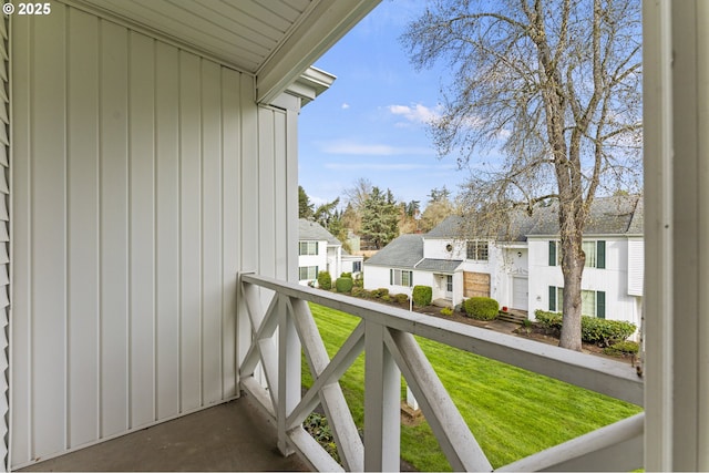 balcony with a residential view