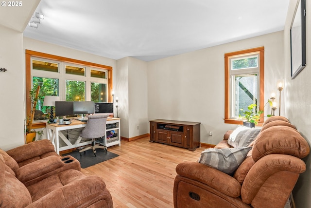 770 N Moss St, Lowell, OR 97452 - home office featuring light wood-style floors and baseboards