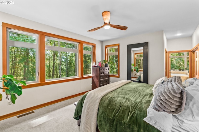770 N Moss St, Lowell, OR 97452 - carpeted bedroom featuring ceiling fan