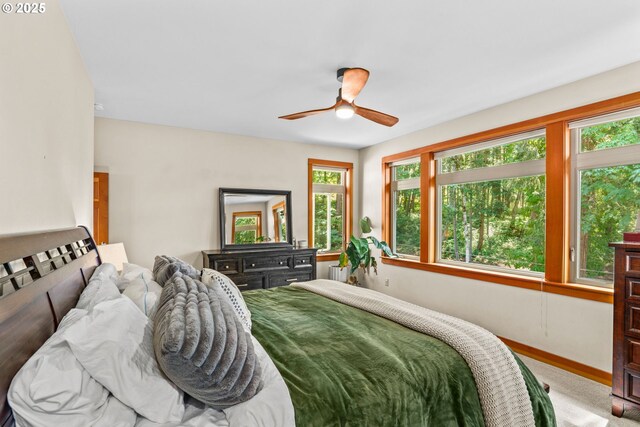 770 N Moss St, Lowell, OR 97452 - carpeted bedroom featuring ceiling fan and baseboards