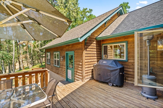 770 N Moss St, Lowell, OR 97452 - deck featuring grilling area and outdoor dining space