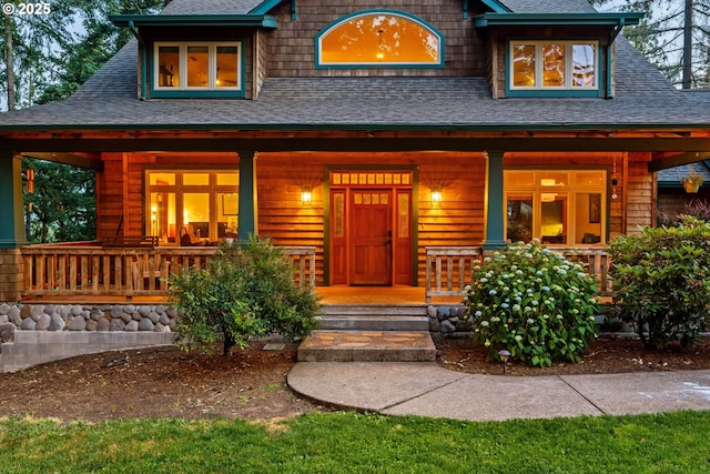 770 N Moss St, Lowell, OR 97452 - view of front of home featuring covered porch and roof with shingles