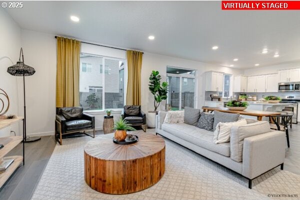 2747 Woodfern Ter Lot 57, Eugene, OR 97403 - living room featuring recessed lighting and light wood finished floors