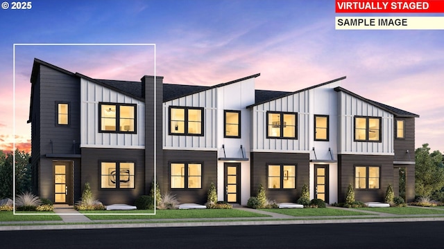 6496 NW Olympic Ln Unit L 25, Camas, WA 98607 - view of front facade with board and batten siding and a chimney