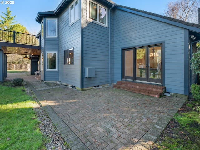 rear view of property with a patio