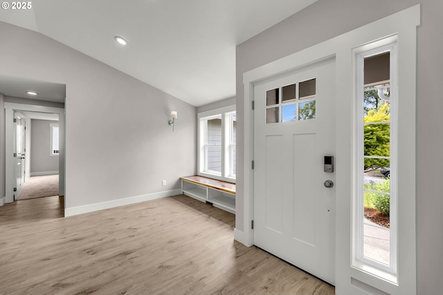 1633 N Q St, Washougal, WA 98671 - foyer with vaulted ceiling, healthy amount of natural light, light wood-style flooring, and recessed lighting