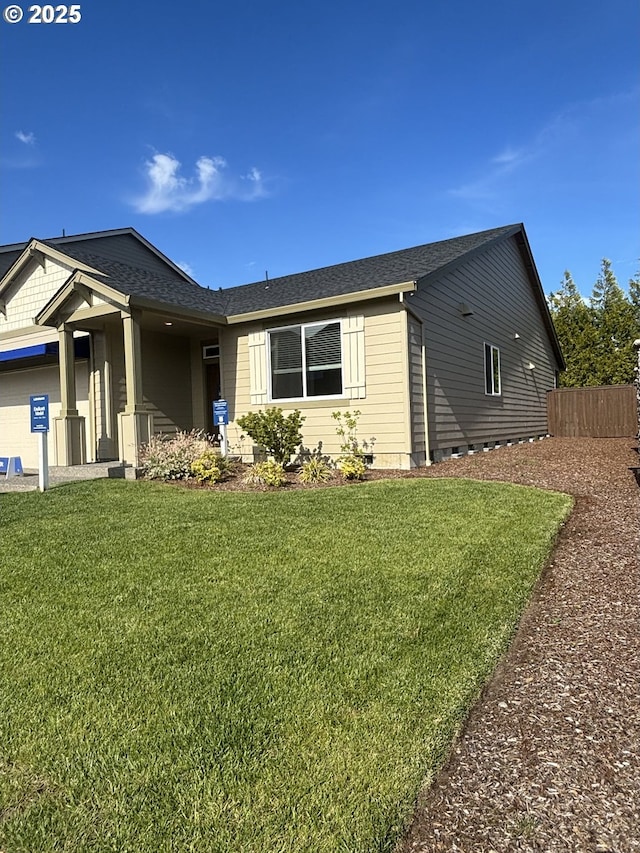 2484 SE Teal Ave, Gresham, OR 97080 - view of front of home with a garage, a shingled roof, and crawl space