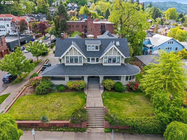 aerial view featuring a residential view