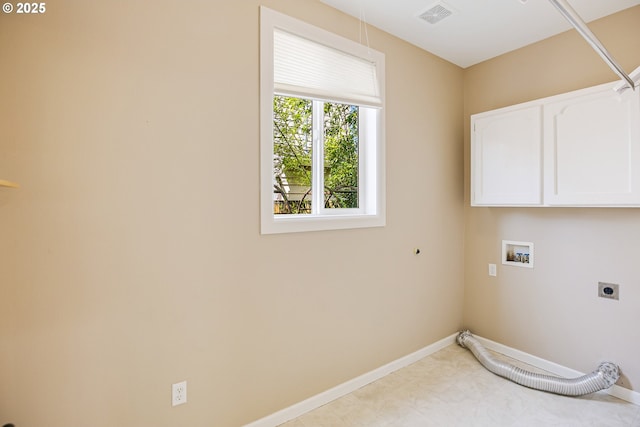 13577 SE Kisor Ct, Happy Valley, OR 97086 - washroom with cabinet space, hookup for an electric dryer, baseboards, and washer hookup