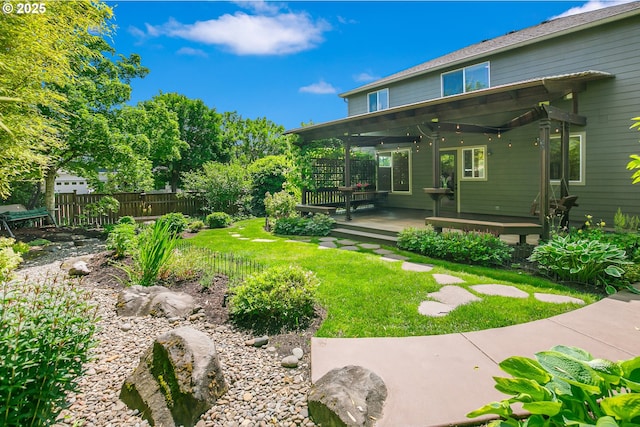 13577 SE Kisor Ct, Happy Valley, OR 97086 - view of yard with a pergola and a deck