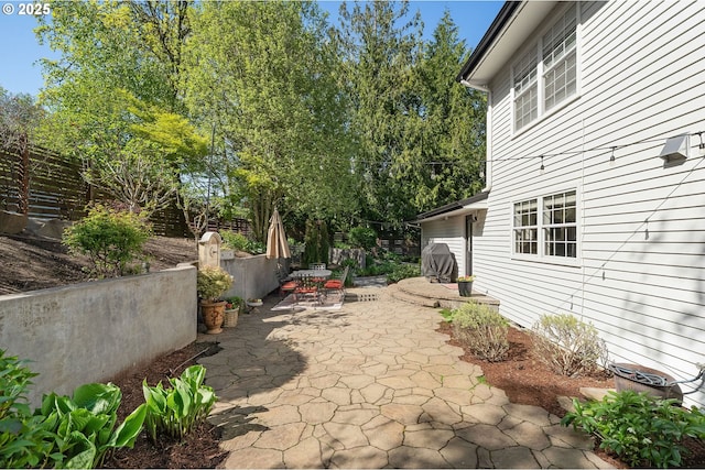 view of patio featuring a fenced backyard