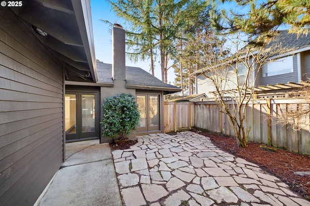 view of patio / terrace featuring french doors