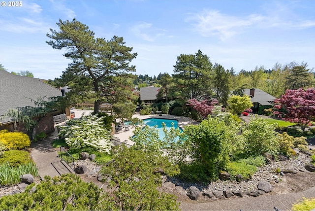 pool with a patio area