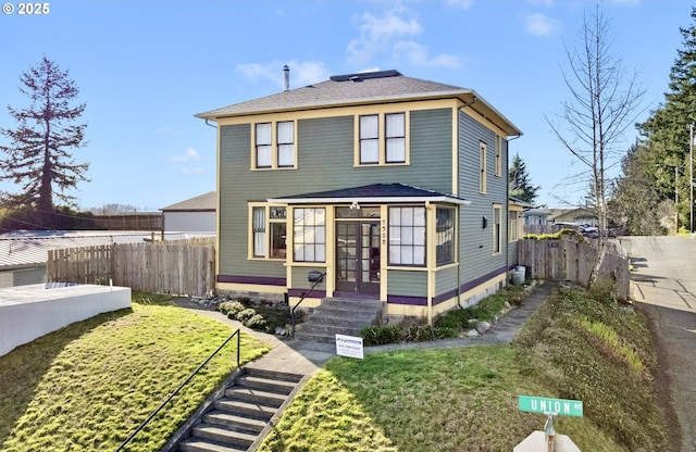 1508 Union Ave, North Bend, OR 97459 - view of front of home with entry steps and french doors