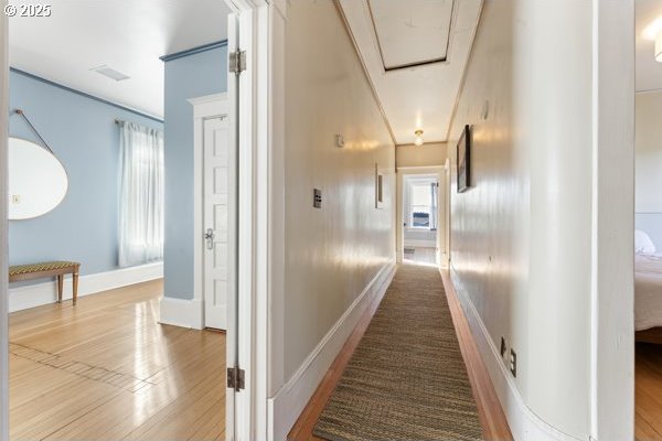 1508 Union Ave, North Bend, OR 97459 - hall featuring wood finished floors and baseboards